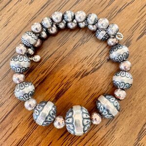 Carolyn Pollack 925 Sterling Silver Native Desert Pearl Wire Wrap Bracelet